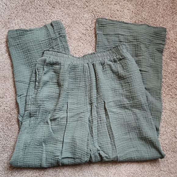 Shade & Shore Textured Olive Green Pants Size XS - Picture 3 of 9